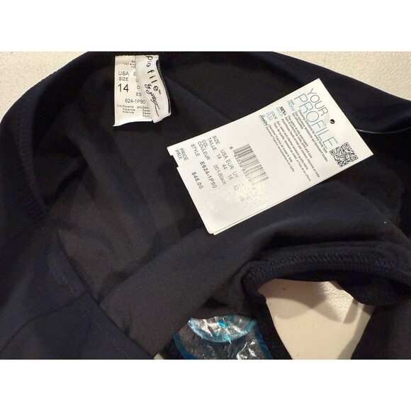 NEW Profile by Gottex Bikini Swim Bottom Womens 14 Black Full Coverage Beach - Picture 3 of 5